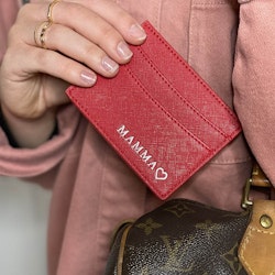 Red Saffiano pasjeshouder