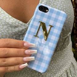 Blue/white met metalen letter