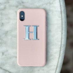 Light Pink Silicone met metalen letter