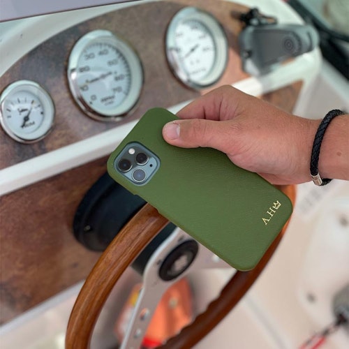 Khaki green saffiano case
