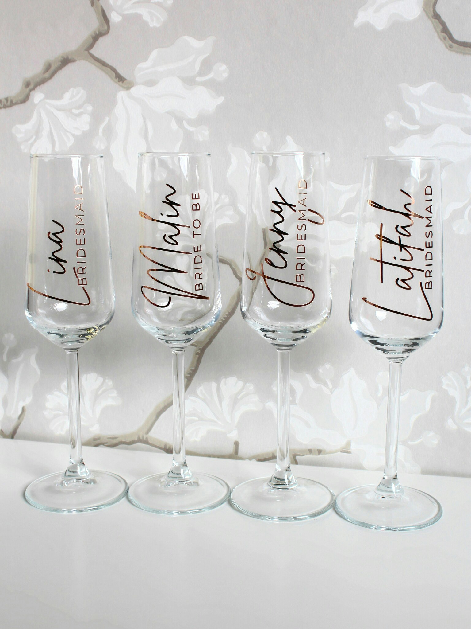 Champagneglas med eget tryck - La Bowtique Sweden