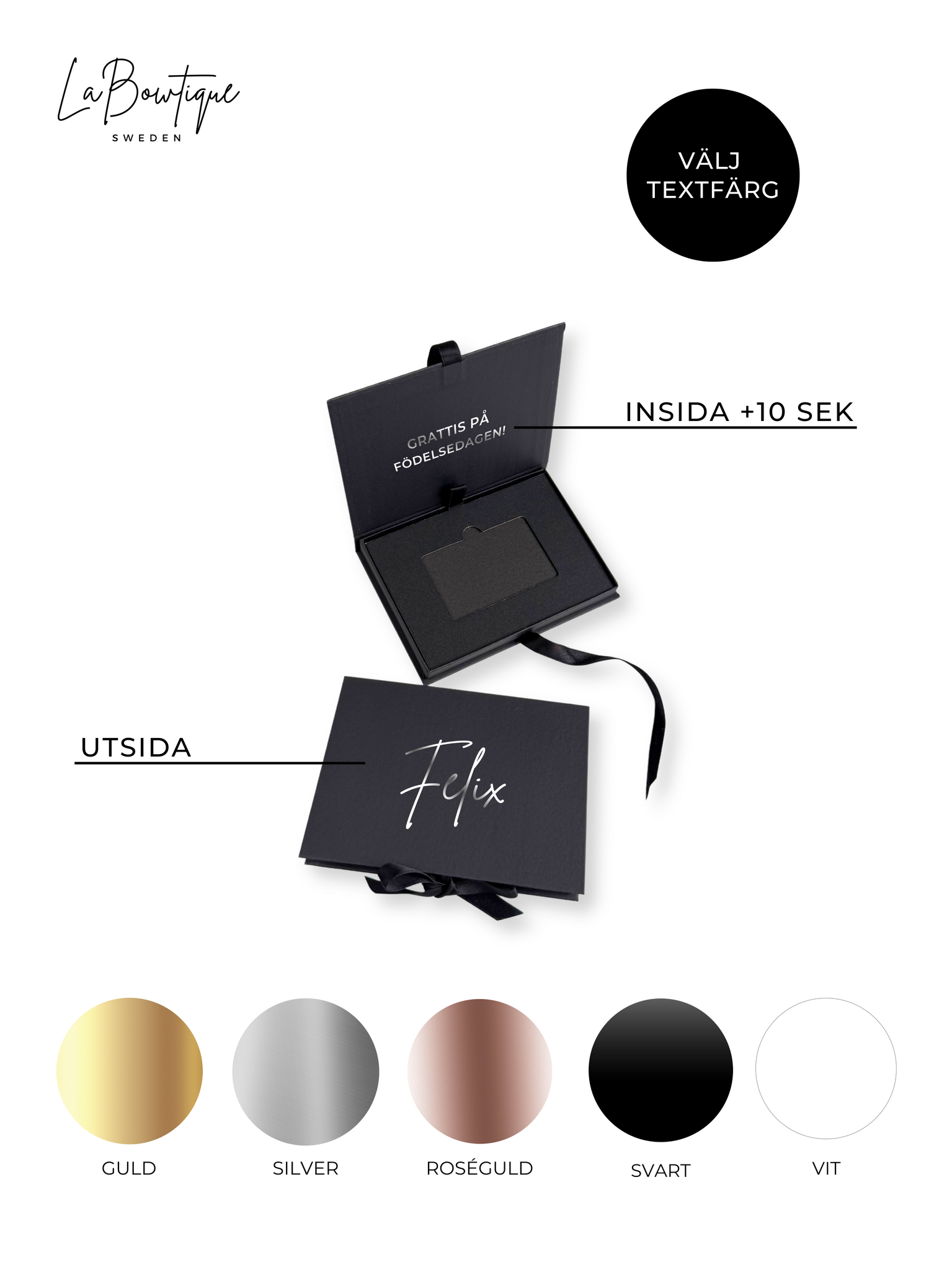 Presentbox för presentkort, Svart