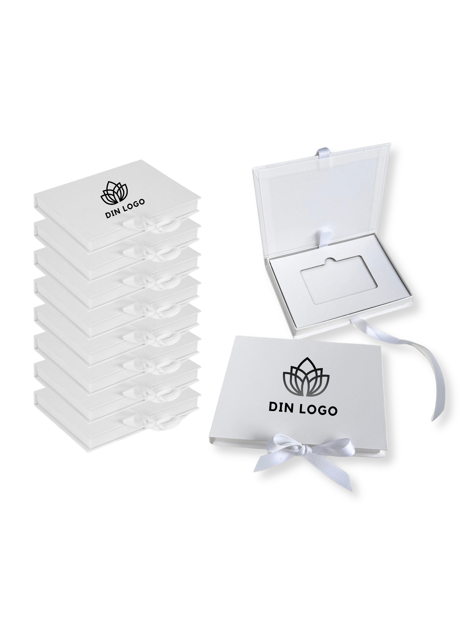 Presentkortslådor med logotyp, Flerpack, Vit