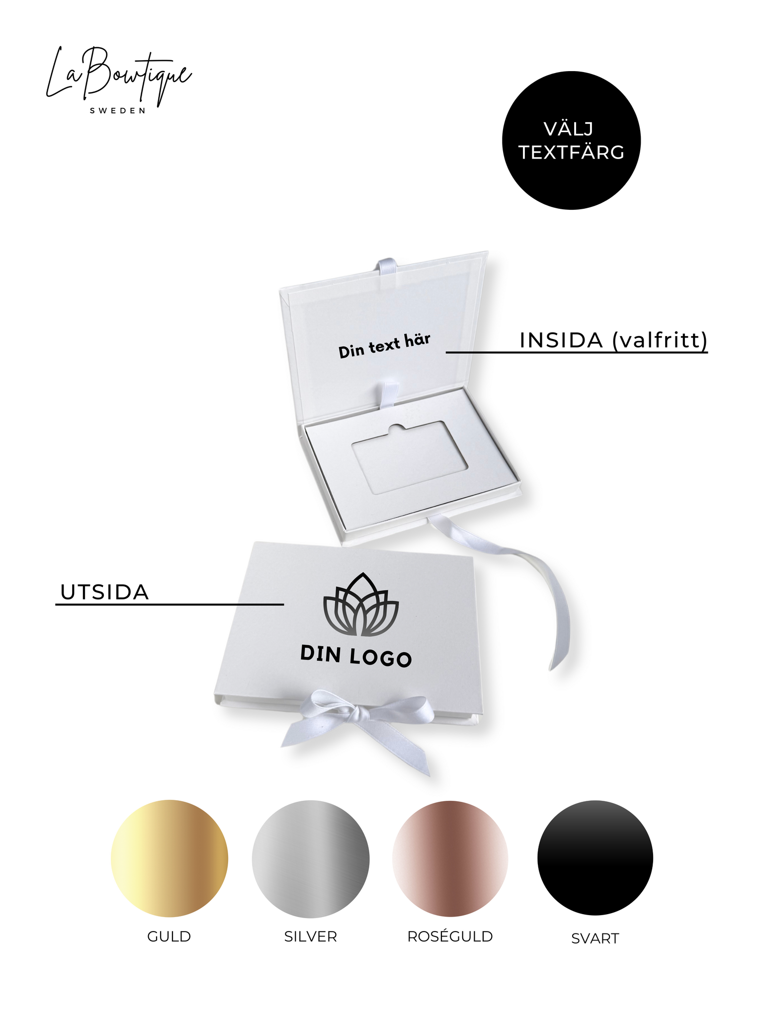 Presentkortslådor med logotyp, Flerpack, Vit