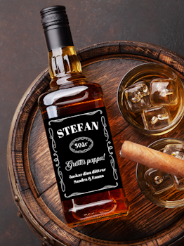 Flasketikett Whiskeyflaska, Egen text