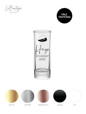 Shotglas med namntryck, Student 2025