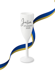 Champagneglas studenthänge (samma textfärg)