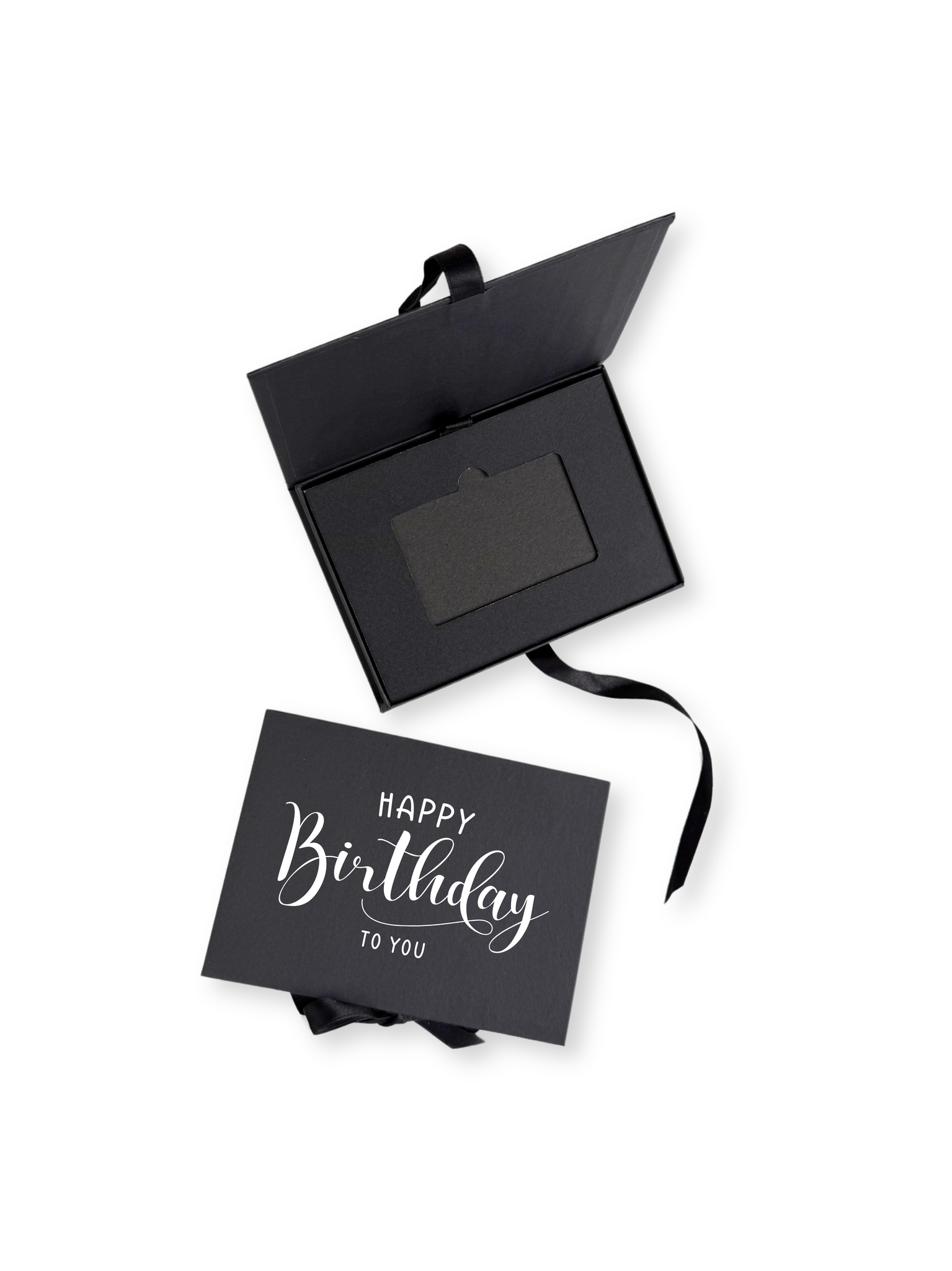Presentkortslåda, Svart, Happy Birthday