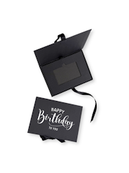 Presentkortslåda, Svart, Happy Birthday