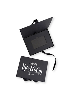 Presentkortslåda, Svart, Happy Birthday