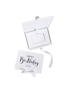 Presentkortslåda, Vit, Happy Birthday