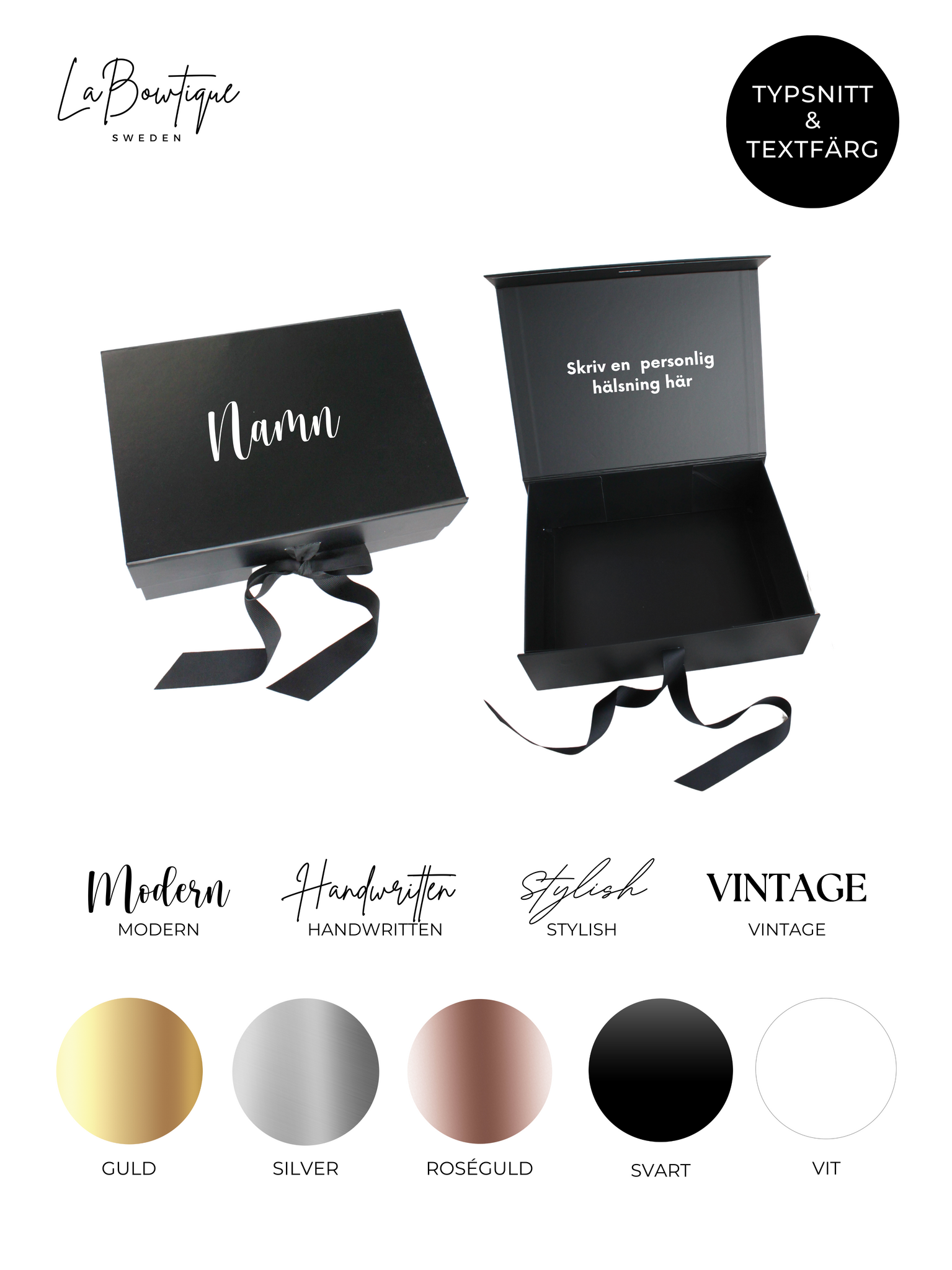 Personlig Presentbox LARGE, Svart