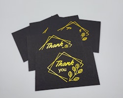 Tackkort "Thank you" 10-pack Svart