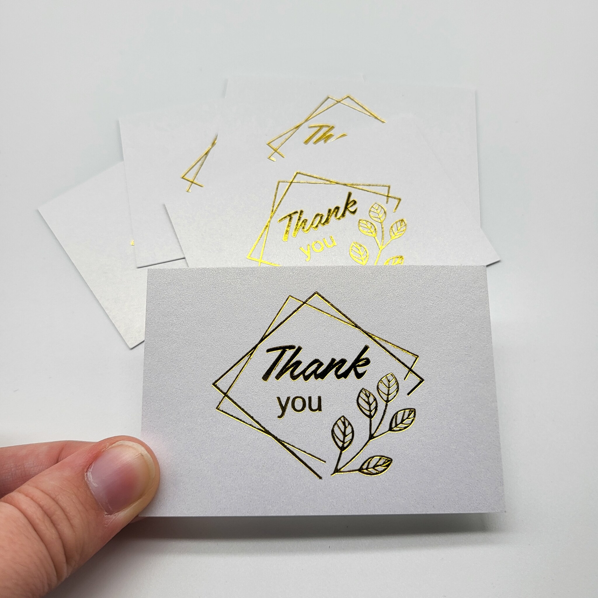 Tackkort "Thank you" 10-pack Vit