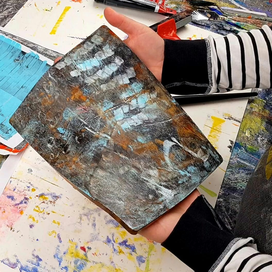 Skapa tryck med gelli plate - 7 okt