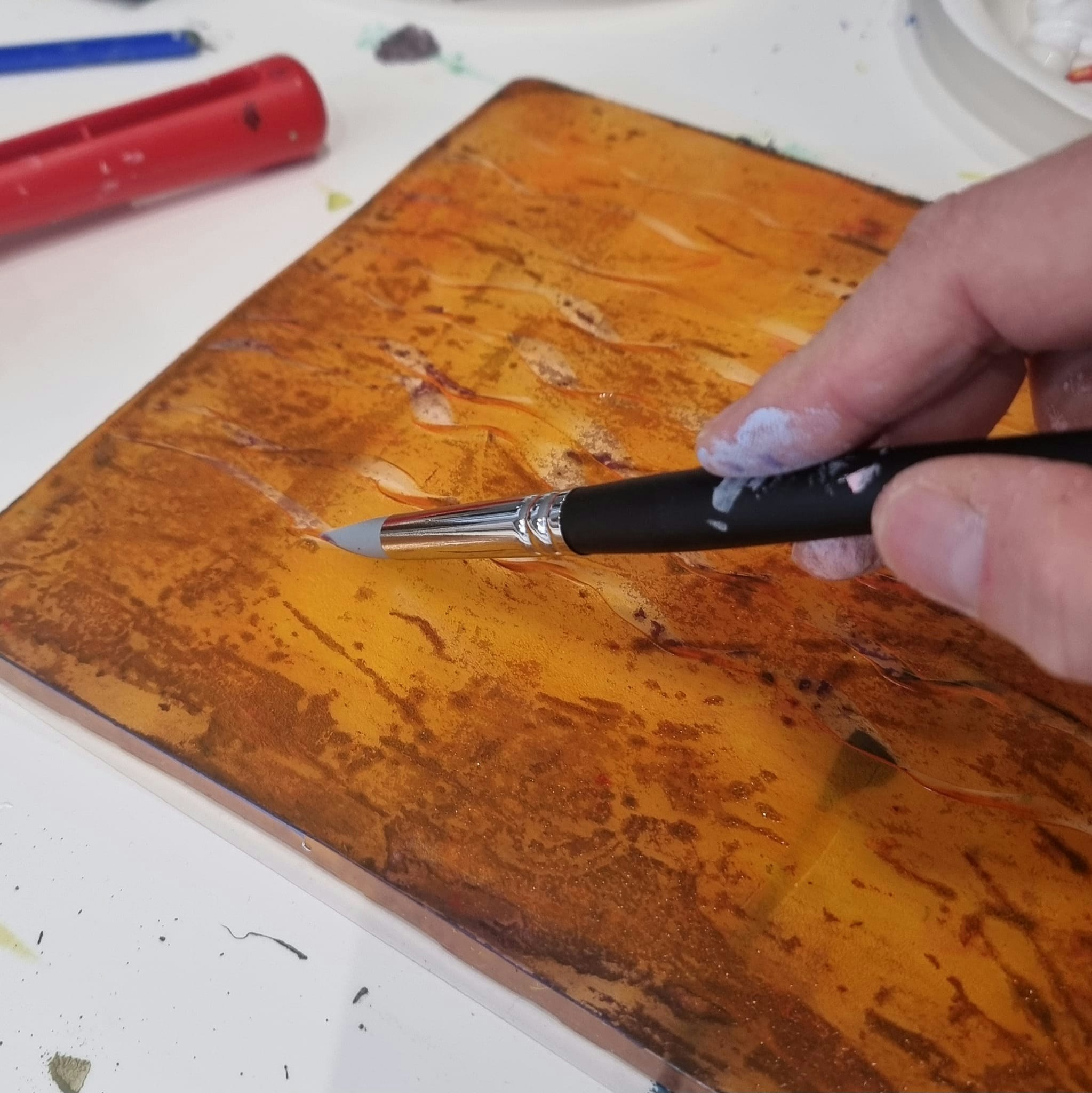 Skapa tryck med gelli plate - 7 okt