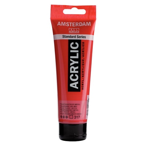 Transparent red medium 317 - Amsterdam Akrylfärg 120 ml