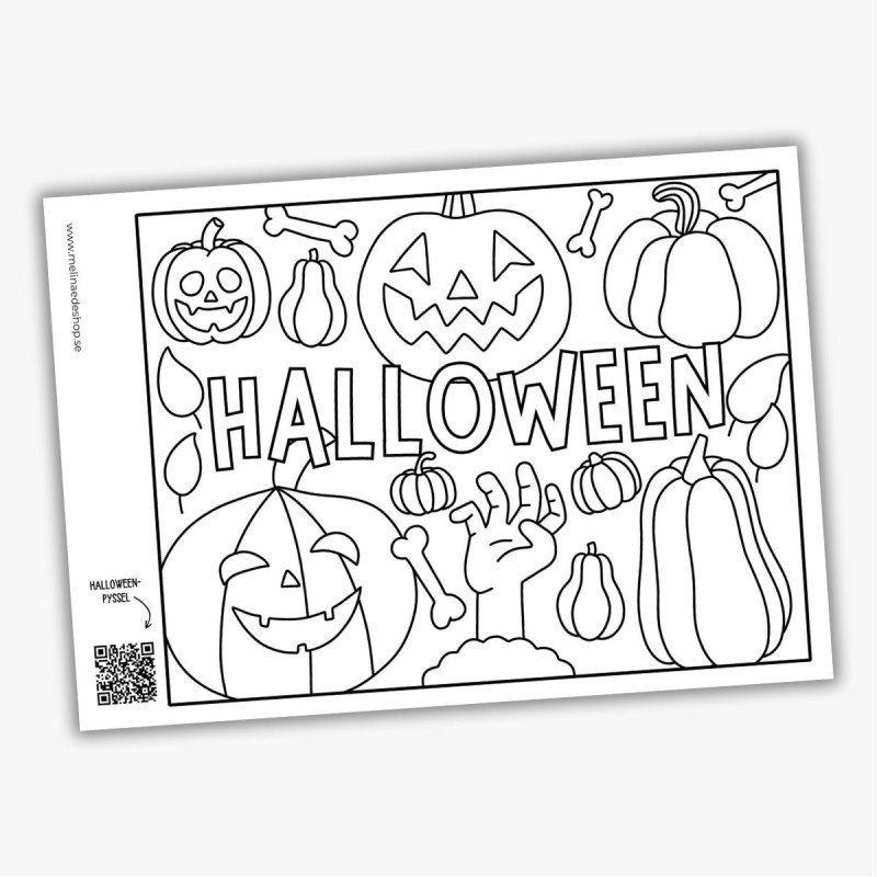 Gratis målarbild till halloween