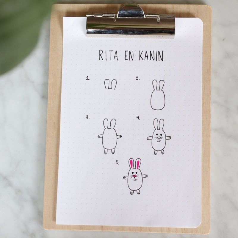 Rita en enkel kanin steg för steg