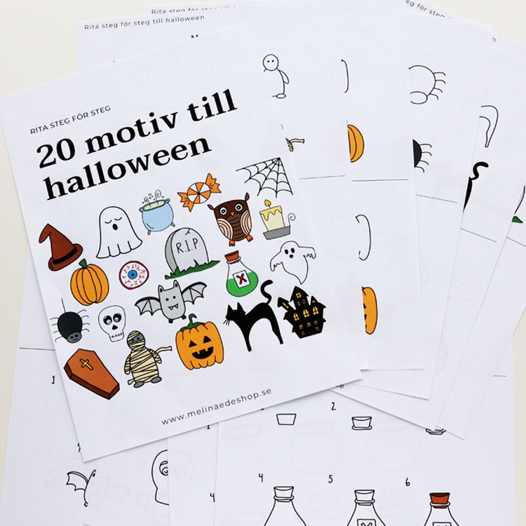 20 motiv att rita till halloween - steg för steg