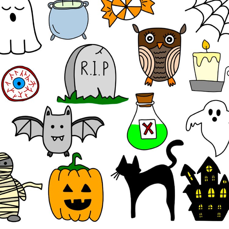 20 motiv att rita till halloween - steg för steg