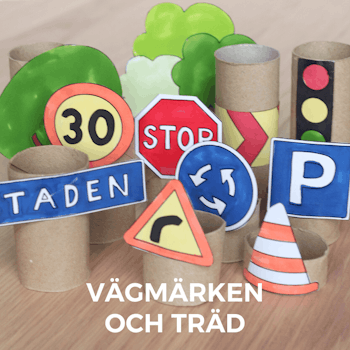 Vägmärken och träd - bygg en stad