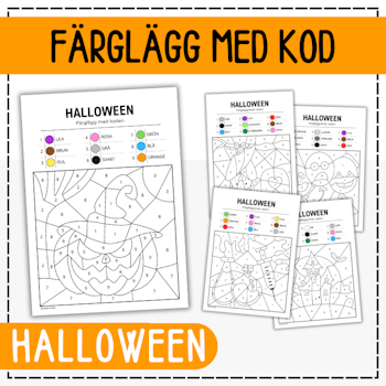 Färglägg med kod: halloween