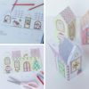 Julpyssel - färglägg och gör hus i 3D