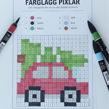 Julpyssel - färglägg pixelbilder