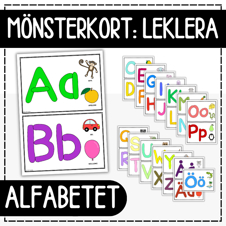 Kort med alfabetet - leklera