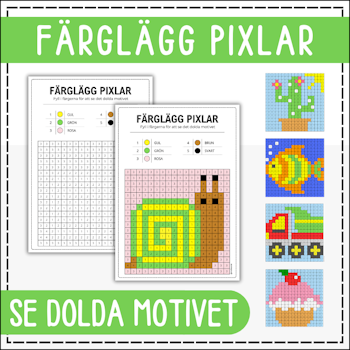 Pixelbilder - färglägg dolda motiv