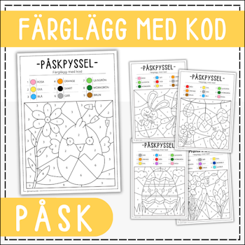 Påskpyssel - färglägg med kod