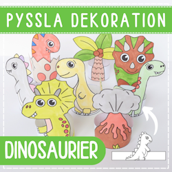 Pyssla dinosaurier - dekorationer