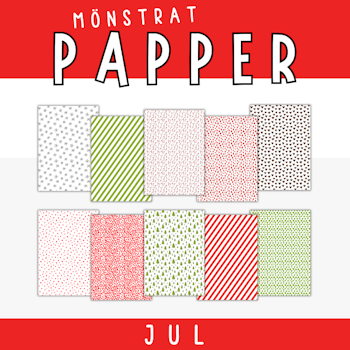 Mönstrat papper (jul) - skriv ut själv