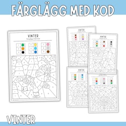 Färglägg med kod - Vinter