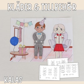 Tillägg klippdockor - Kalas