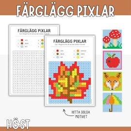 Höstpyssel - Färglägg pixelbilder
