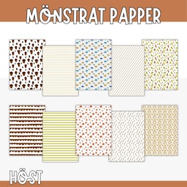 Mönstrat papper att skriva ut - Höst