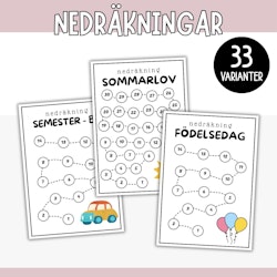 Nedräkningar: 33 varianter