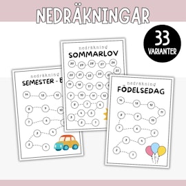 Nedräkningar: 33 varianter