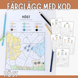 Färglägg med kod: höst