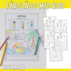 Färglägg med kod: sommar