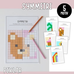 Symmetri - färglägg pixlar