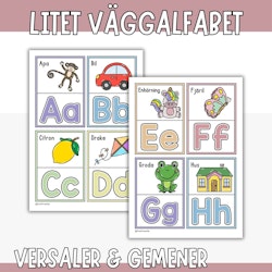 Litet väggalfabet, versaler och gemener