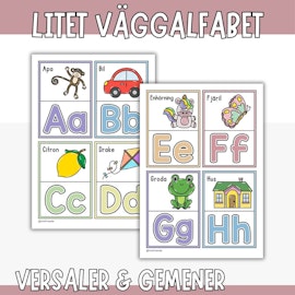 Litet väggalfabet, versaler och gemener
