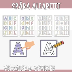Bokstavskort - spåra bokstäver