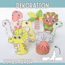 Pyssla dinosaurier - dekorationer