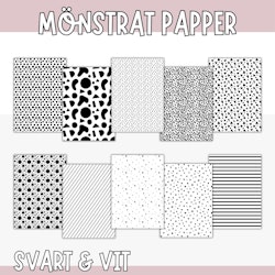 Mönstrat papper (svartvitt) - skriv ut själv
