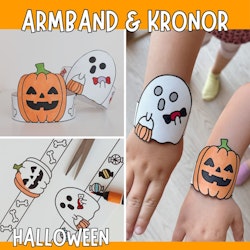 Halloweenpyssel för barn - Armband & huvudkronor