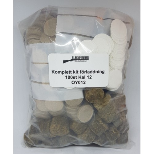 Komplett kit förladdning 100 st kal 12